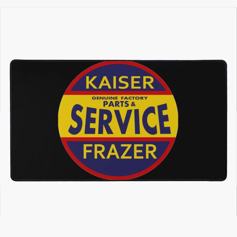 Vintage Kaiser Frazer Automotive Service and Parts Dealership Sign Desk Mat