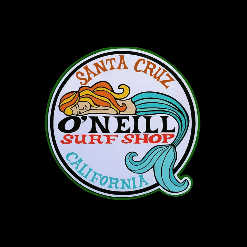 Vintage O'Neill Surf Shop Logo from Santa Cruz, California Throw Pillow