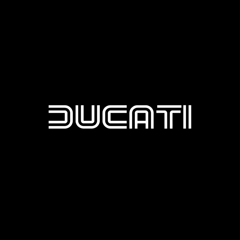 Minimalist Ducati Logo Design in White Throw Pillow