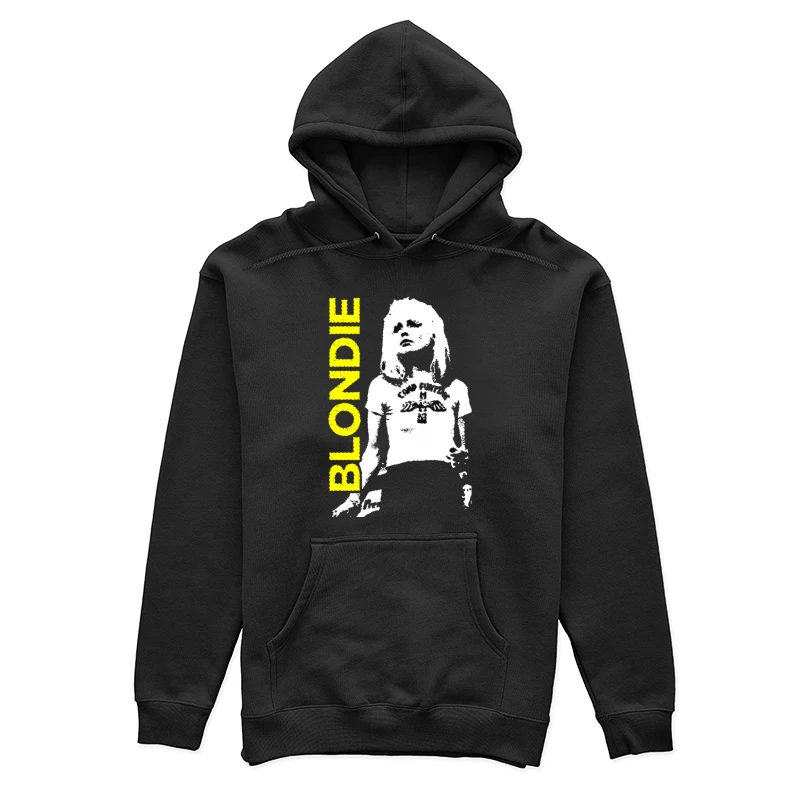 Black and White Punk Rock Artistic Portrait Female Pullover Hoodie