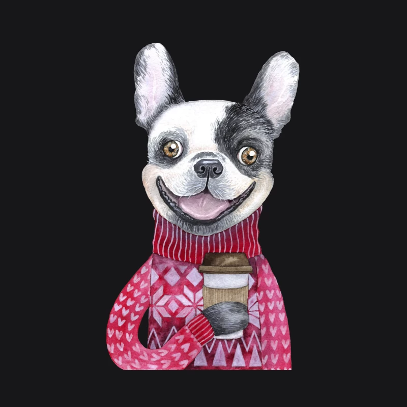Chien heureux avec café Homme Sweat à capuche