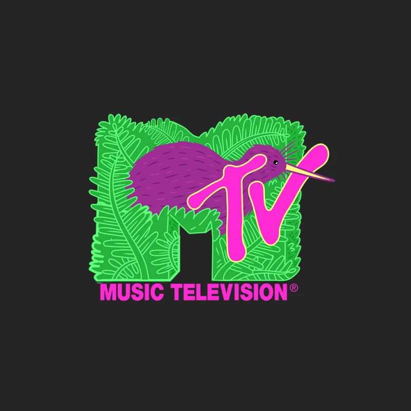 MTV-Logo mit Kiwi und Blättern Herren Pullover Sweatshirt