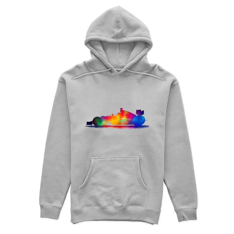 Colorful Abstract Race Car Silhouette Female Pullover Hoodie