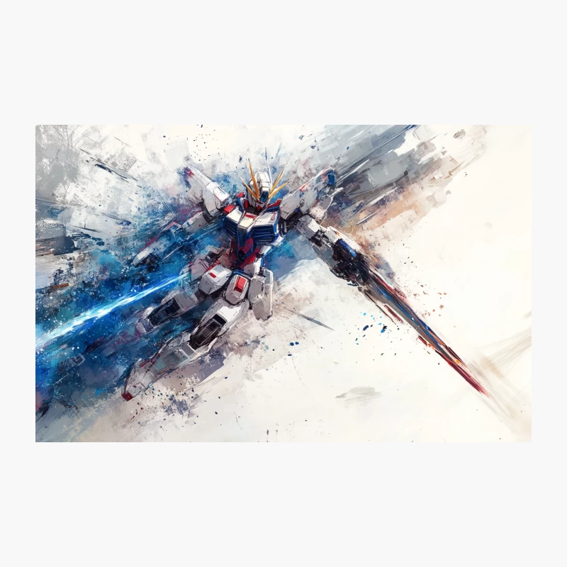 Dynamic Mecha Robot in Explosive Sci-Fi Action Travel Mug