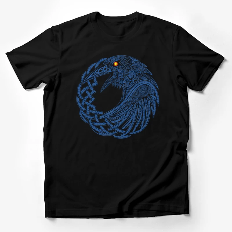 Intricate Celtic Knotwork Raven Illustration Male T-Shirt