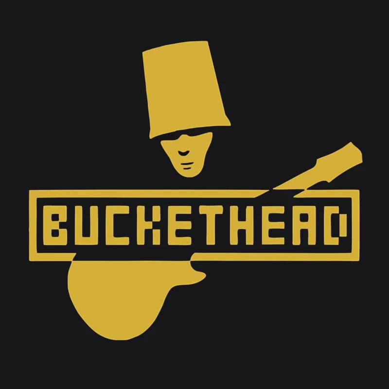 Gold Buckethead Guitar Player Logo Design Male Pullover Hoodie