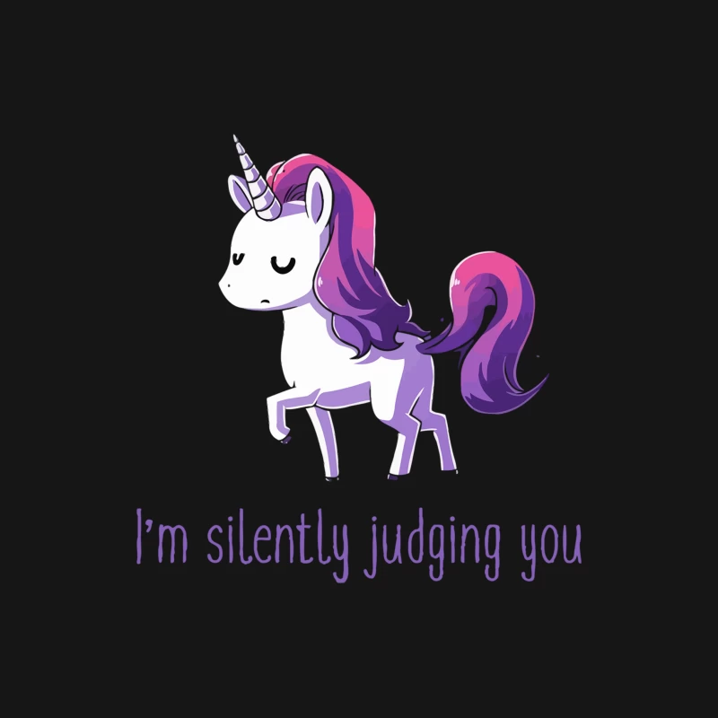 Sassy Cartoon Unicorn Silently Judging Female Long Sleeve T-Shirt