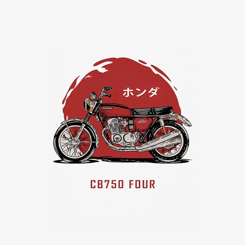 Klassisches Motorraddesign: Honda CB750 Four Herren Pullover Sweatshirt