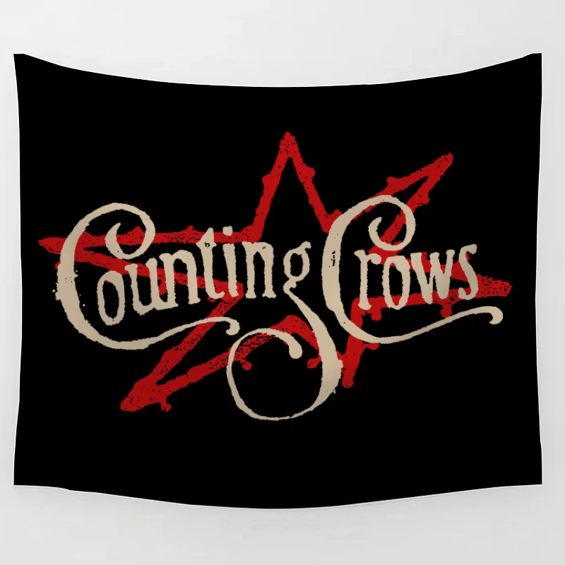 Counting Crows Blue Script Star Tapestry