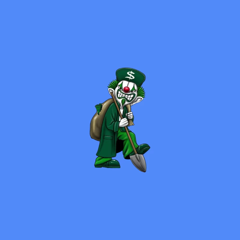 Grinning Clown with Money Bag Desk Mat