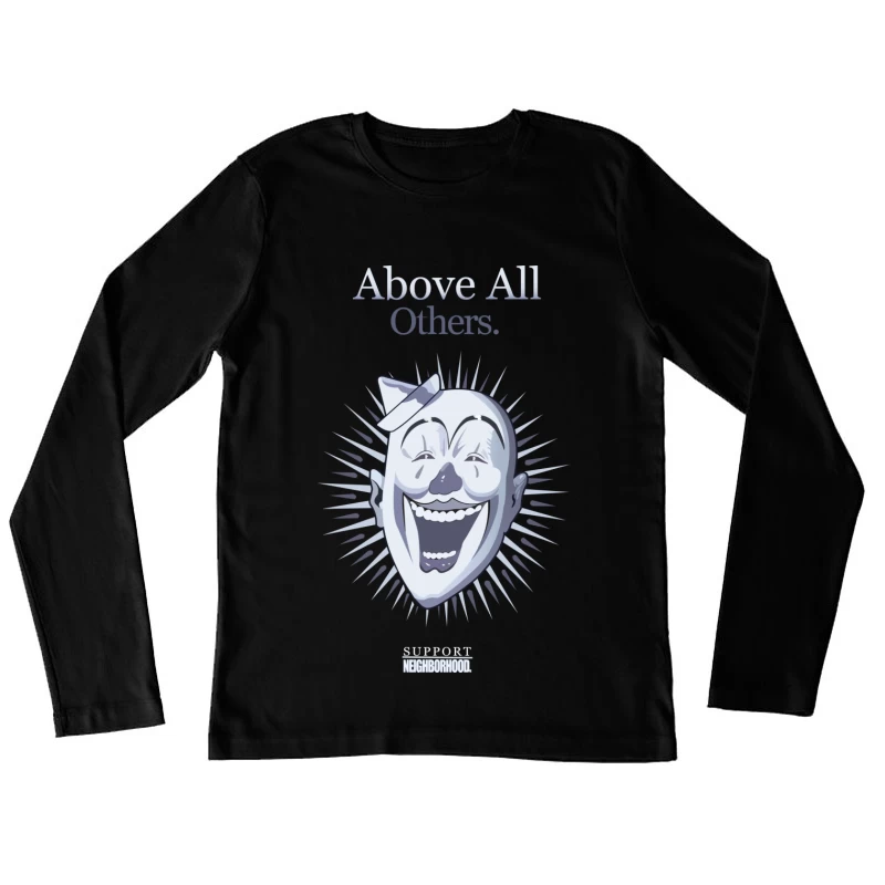 Unterstützung, Clown-Maske, Slogan Damen Langarm T-Shirt