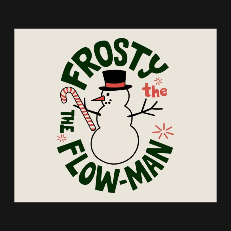 Frosty the Snowman Christmas Cartoon with Candy Cane and Top Hat Mouse Pad