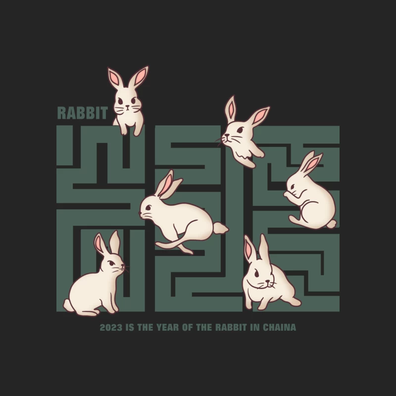 Jahr des Hasen 2023 - Labyrinth Design Damen Pullover Sweatshirt
