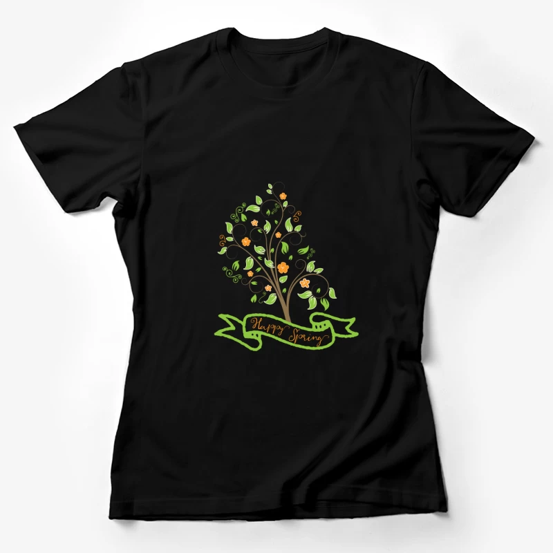 Arbre printanier avec ruban Femme T-Shirt