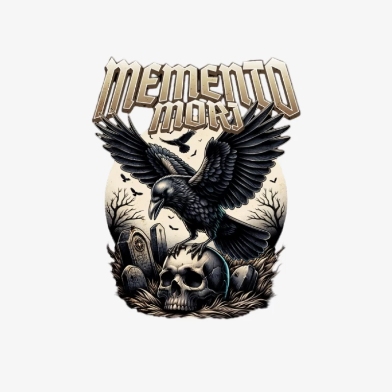 Rabenschädel Memento Mori Herren Langarm T-Shirt