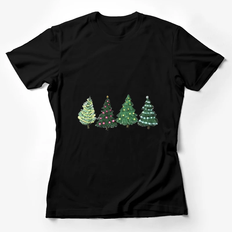 Arbres de Noël en céramique illuminés Femme T-Shirt