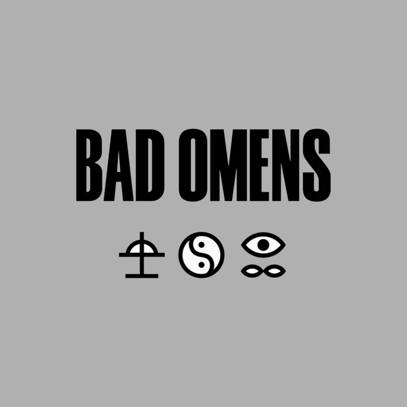 Bad Omens Band Logo with Mystical Symbols in Black and White Male Tank Top