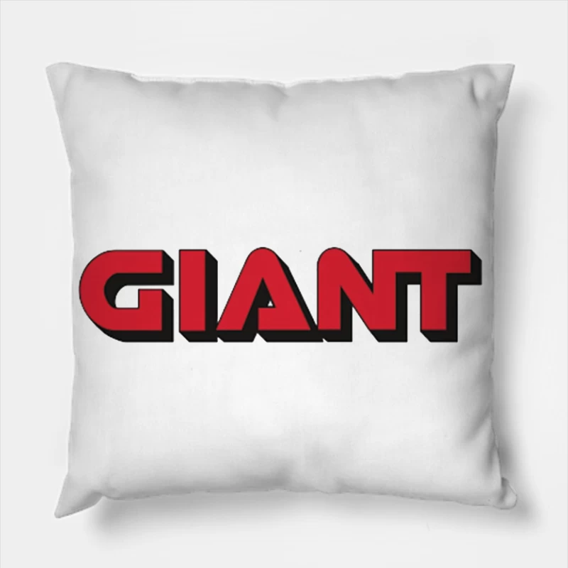 Giant Red and Black Brand Logo Typography Throw Pillow