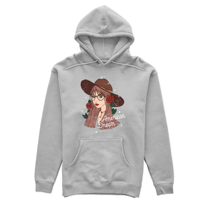 Jeune Femme avec Chapeau et Roses Femme Sweat à capuche