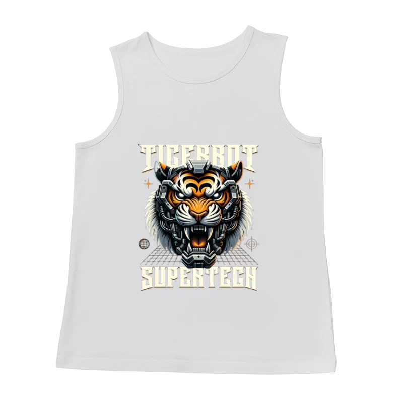 Cybernetic Tiger Head with Futuristic Tech Enhancement Male Tank Top