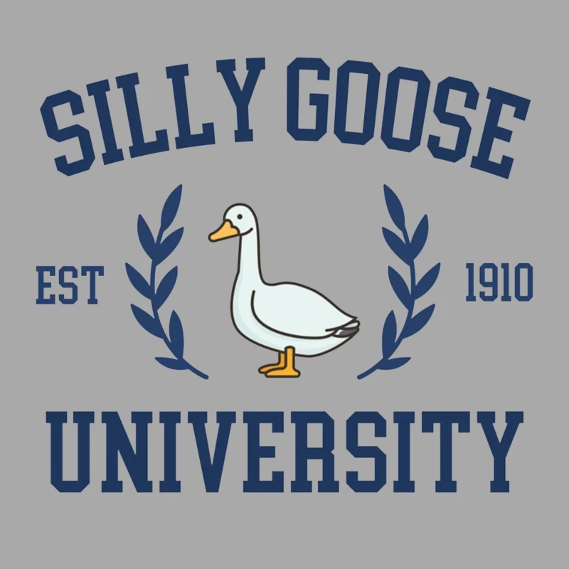 Silly Goose University Vintage-Style Logo Design Male Pullover Hoodie