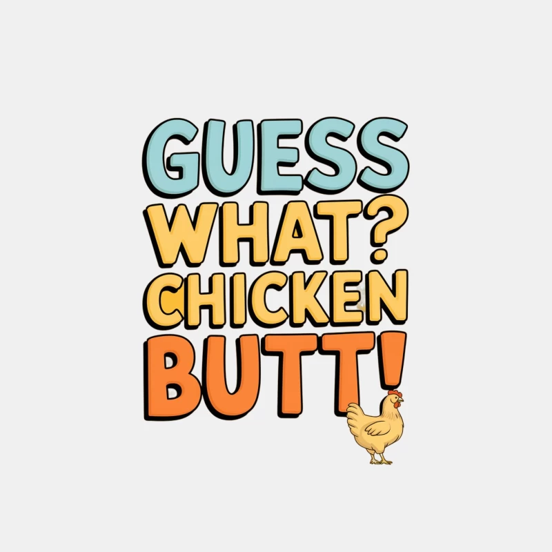 Playful Chicken Butt Joke Typography Male Tank Top