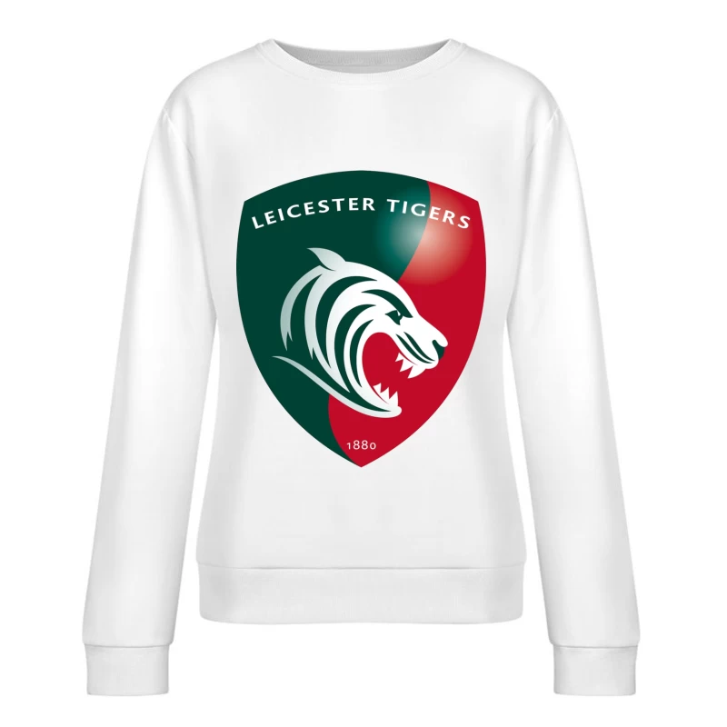 Leicester Tigers Rugby Club Official Logo Shield with Tiger Emblem Female Pullover Sweatshirt