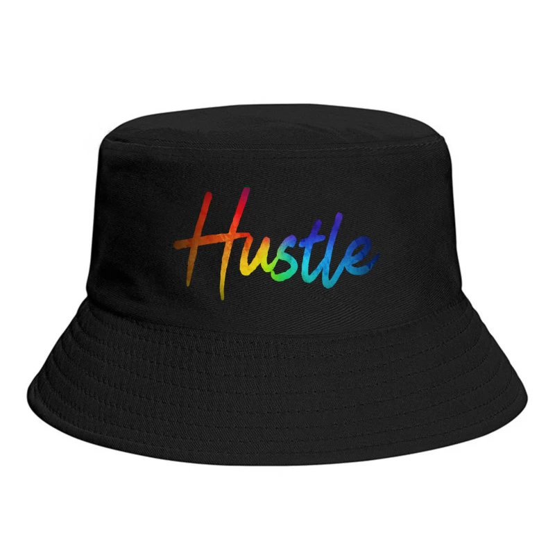 Colorful Hustle Typography Bucket Hat