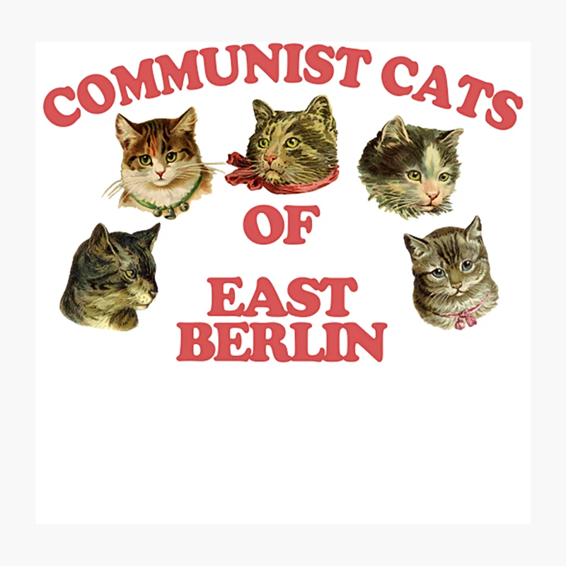 Communist Cats Of East Berlin  Retro Style Cat Lover Gift! Throw Pillow