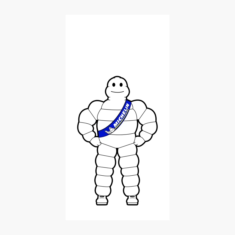 Michelin Man Corporate Mascot Character in White and Blue iPhone Case