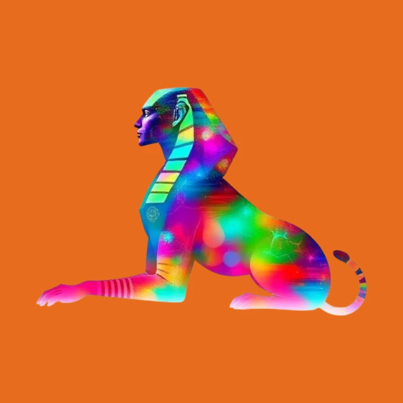 Colorful Abstract Sphinx Art Pin
