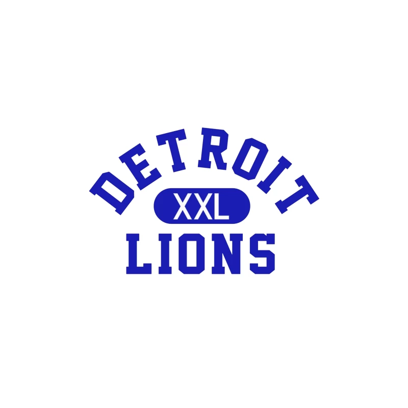 Detroit Lions XXL Sports Team Logo in Blue Typography Travel Mug