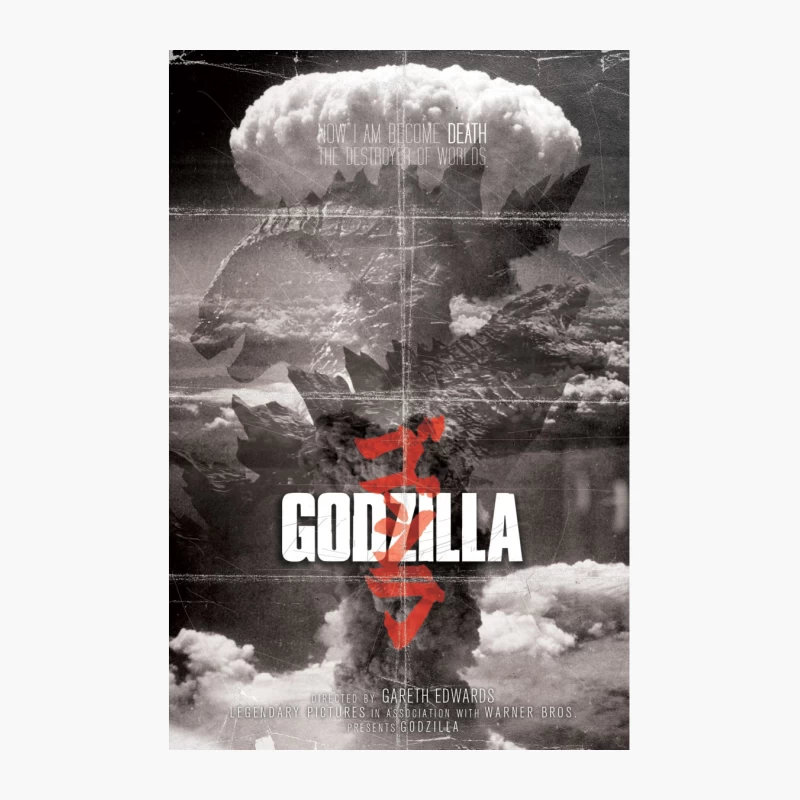Godzilla: Atomic Destruction Movie Poster Cotton Tote Bag