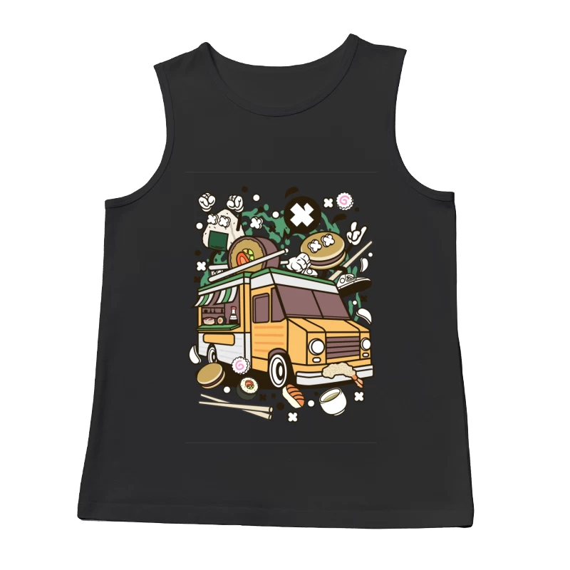 Camion de Street Food Asiatique Amusant Homme Débardeur