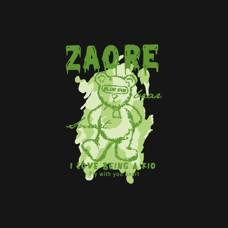 Cute Bear Graphic Art Male T-Shirt