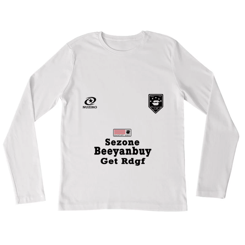 Grafikdesign mit Text und Symbolen Damen Langarm T-Shirt