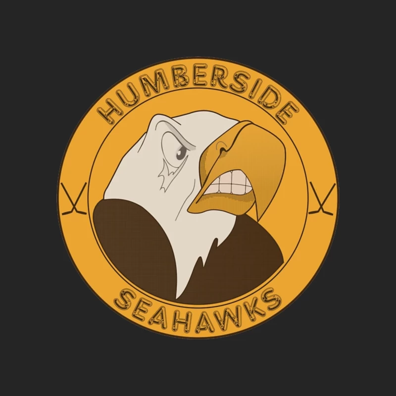 Circular Yellow Seahawk Mascot Logo for Humberside Seahawks Female Pullover Sweatshirt
