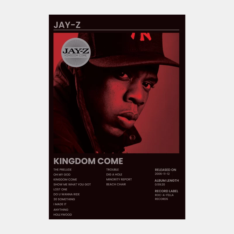 Jay-Z's Kingdom Come: Iconic Hip-Hop Album Cover in Red Male Tank Top