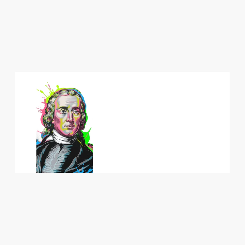 Vibrant Pop Art Portrait of 18th Century Historical Figure Coffee Mug