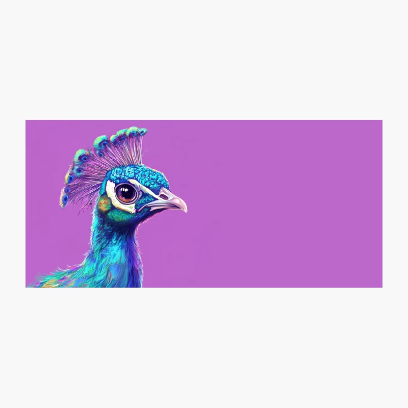 Vibrant Digital Portrait of a Majestic Peacock Coffee Mug