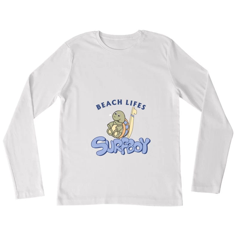 Strandtier Schildkröte mit Surfbrett Damen Langarm T-Shirt