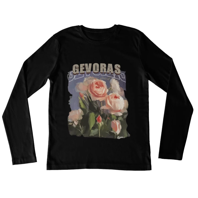 Rosenblüten Kunst auf Gevoras Damen Langarm T-Shirt