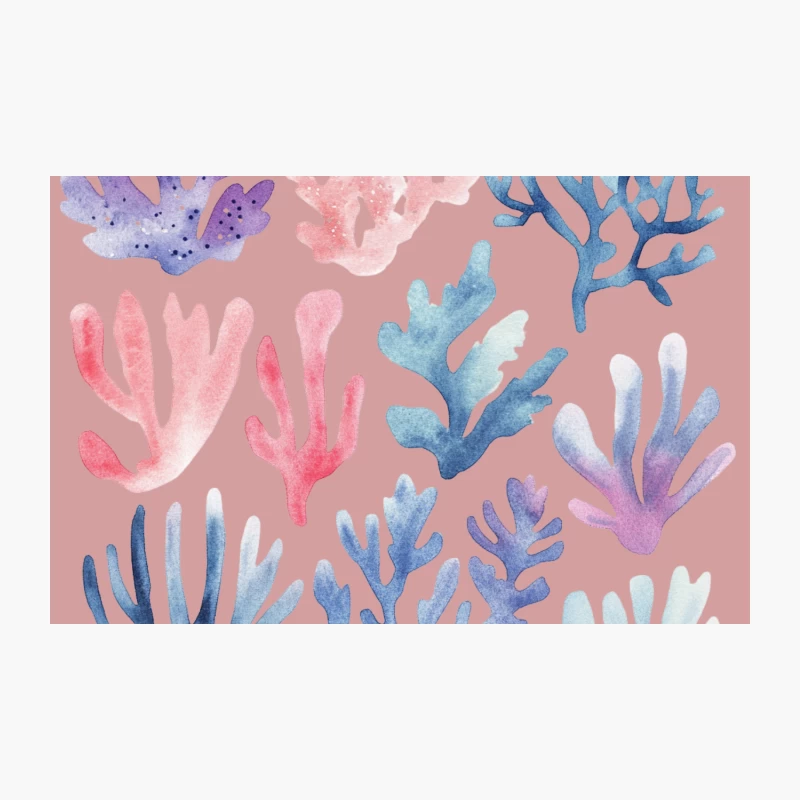 Pastel Watercolor Coral and Sea Life Illustrations Travel Mug