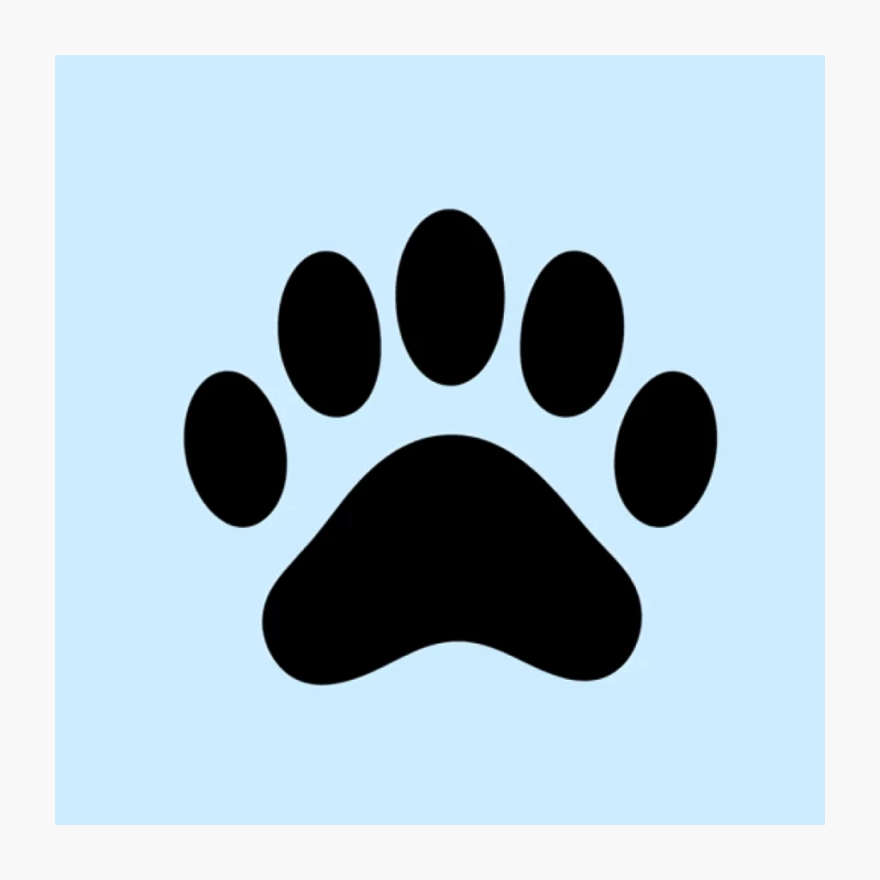 Pet Paw Print Icon on Blue Background Pin