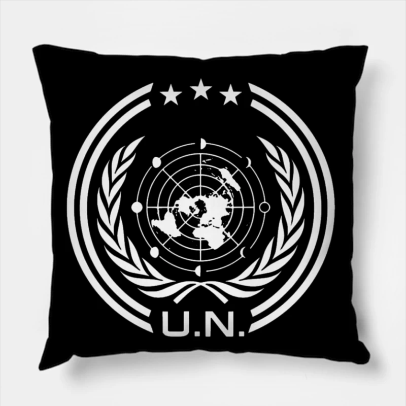 UN Logo Retro Throw Pillow