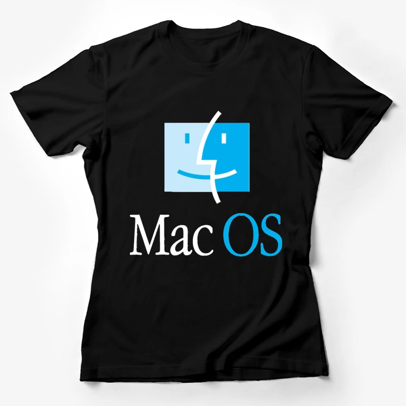 MacOS Operating System Logo in Blue and White Female T-Shirt