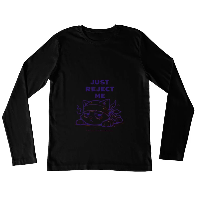 Müde Katze mit Stirnband Damen Langarm T-Shirt