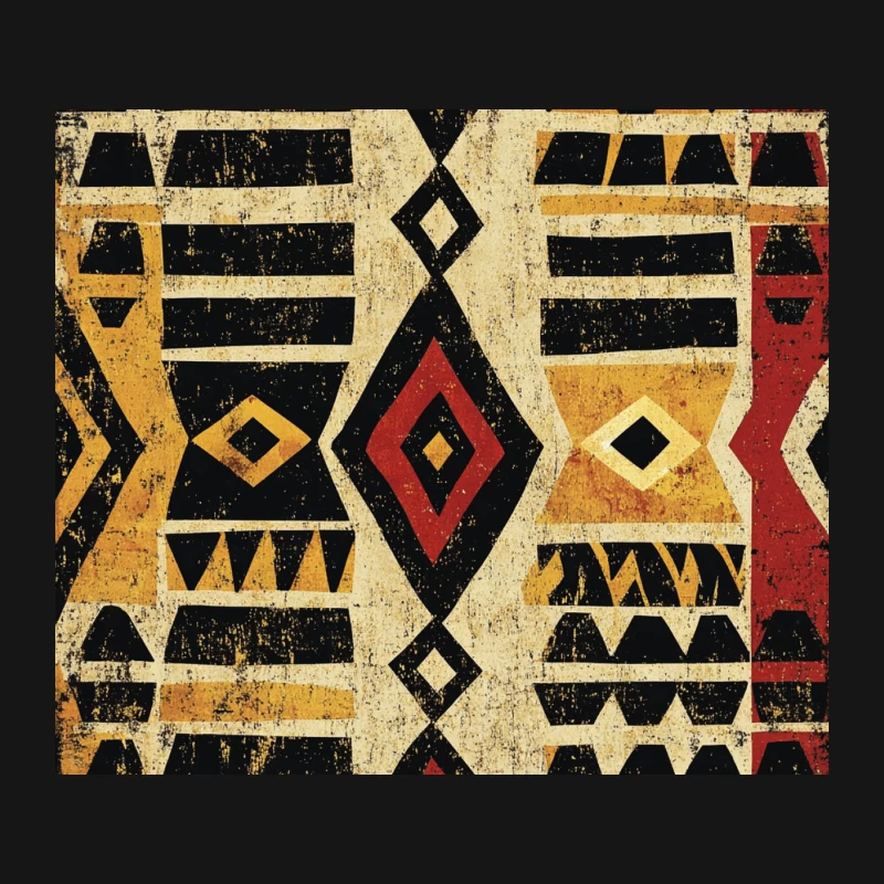 Vintage Abstract Tribal Geometric Pattern Mouse Pad