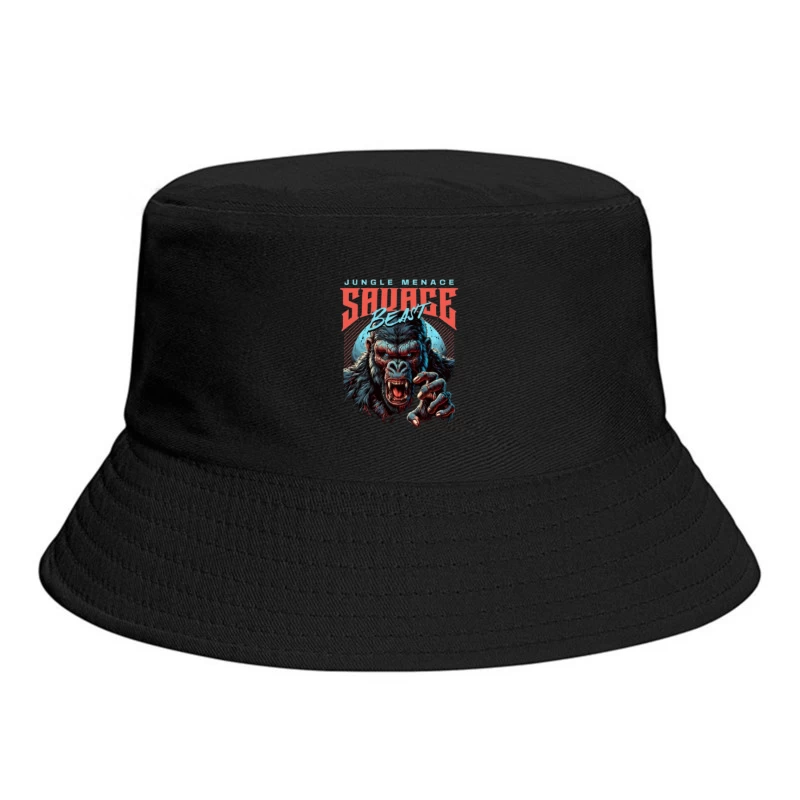 Savage Jungle Gorilla Monster Retro Art Design Bucket Hat