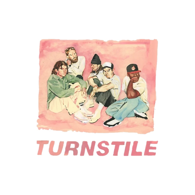 Watercolor Portrait of Hip Hop Group "Turnstile" Mouse Pad